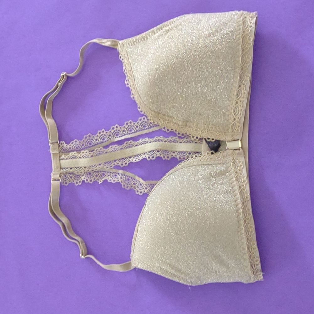 Imtimissimi metallic gold soft cup bra. Size is missing fits 34B/C - Picture 1 of 8